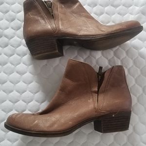 Lucky Brand Brown Leather Ankle Boots Size 9.5